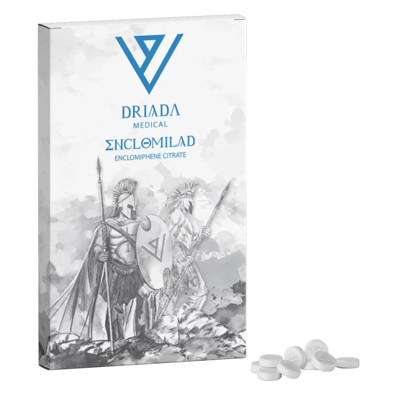Enclomilad 12.5 mg (Enclomiphene citrate) https://sterohub.com/shop/11/driada-shop-enclomilad-mockup-tablets-1000x1000h-800x800.webp